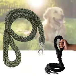 Heavy Duty Braided Nylon Dog Leash, Thick Sturdy Walking Rope, Durable Traction Gear for Large Breeds like Bulldog, Rottweiler & Hound