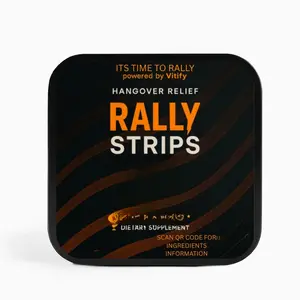 Vitify Rally Strips - Hangover Relief with Ayurvedic Herbs & Mango Orange Flavor - Sugar-Free, Instant Dissolve