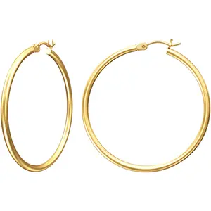 Gold Hoop Earrings for Women 14K Real Gold Plated Hoops