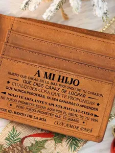 Men's PU Leather Wallet with Multiple Card Slots, Fashionable Casual Design, Laser Engraved, Perfect Gift for Father Son, Durable Wallet