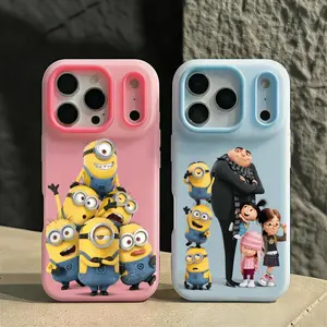 Animated Minions Despicable Me Minions Protective Phone Case Anti-Yellowing Clear Jelly iPhone Case 17-12 Slim Soft TPU Shockproof Scratch-Resistant Cover Casing Trendy Colors Ultra Lightweight for Daily/Travel/Work Use