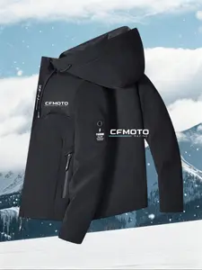 Cfmoto Spring Wind Men's Windproof Hoodie Jacket Casual Slim-Fitting Outdoor Riding Coat All Seasons, with Random Print Pattern and No Padding