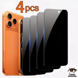 4-Piece Privacy Screen Protector Film for iPhone 17/17pro/17 Pro Max, 16/15/14/13/12/11，9h High Hardness Tempered Glass, Anti-Scratch Design