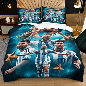 English Premier League Pattern Duvet Cover Set, Decorative Duvet Cover, Suitable For Interior Decoration, Suitable As a Moving Or Holiday Gift, Includes 1 Duvet Cover And 1 Or 2 Pillowcases, Excluding The Duvet Core And Pillow Core