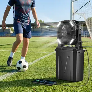 10L Portable Misting Fan (Built-in 20,000mAh Battery) — 4 Wind Speeds, Misting Function, Remote Control, Timer, and LED Lighting. 15–60 Hours of Battery Life. Stay Cool—Anytime, Anywhere!