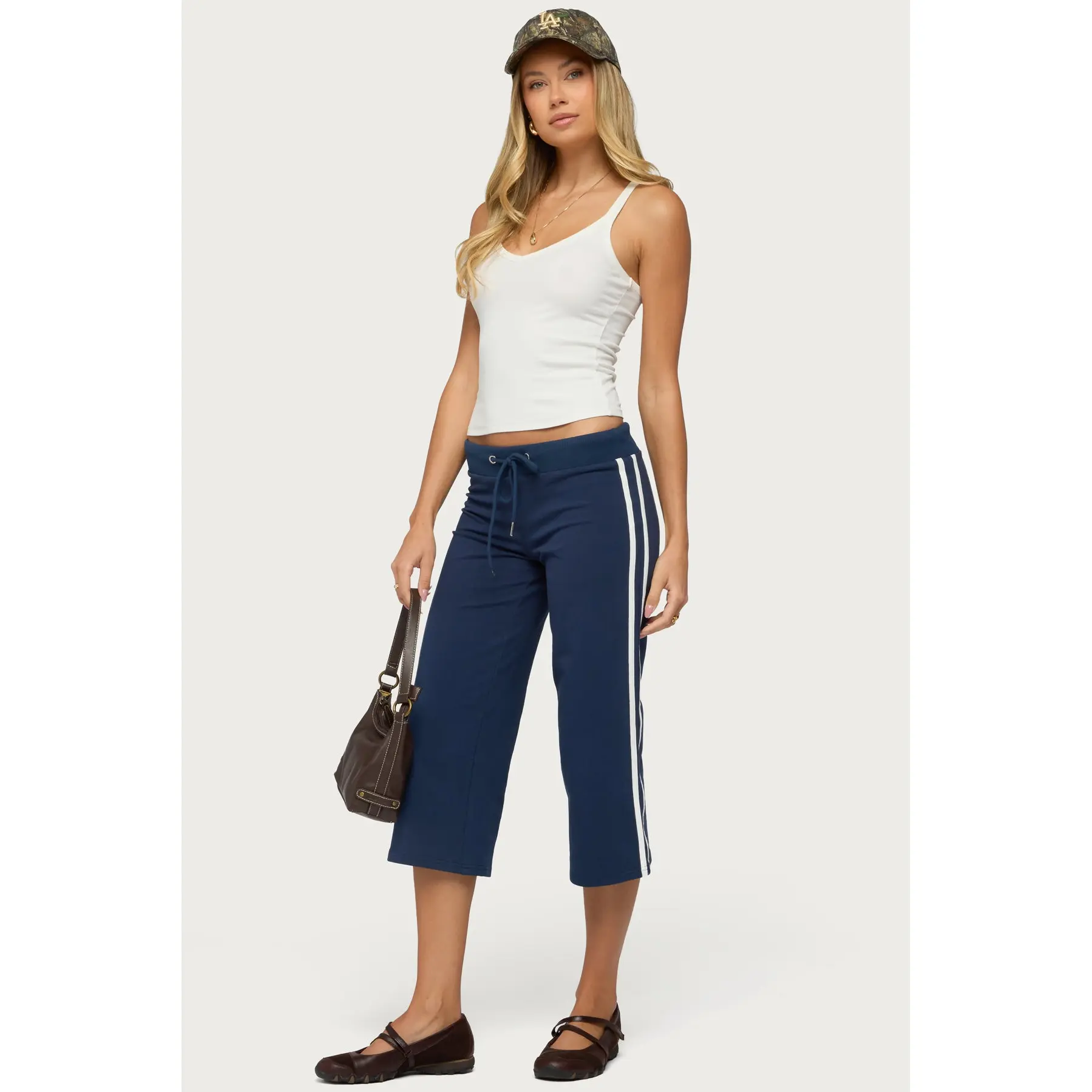 Zanele Side Stripe Capri Sweatpants Zanele Side Stripe Capri Sweatpants