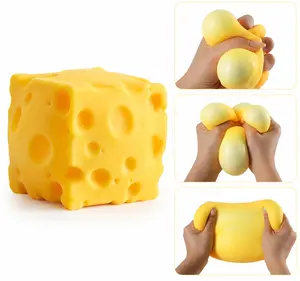 Yellow Cheese Shape Slow Rebound Squishy Toy, Large Giant Size Available in Multiple Options, Soft Slow Rising Sensory Desk Fidget Item for Teens, Stress Relief Cute Party Gif