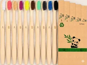 Forest 10 Count Bamboo Toothbrush, Soft Bristle for Adults, Eco Friendly Natural Wooden Toothbrushes, Vegan Organic Bamboo Travel Tooth Brush