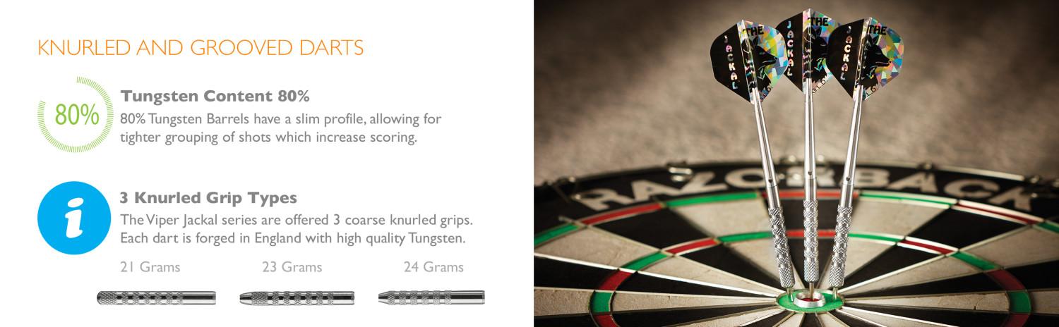 Viper Jackal Darts 80% Tungsten Steel Tip Darts In Wallet 21 Grams