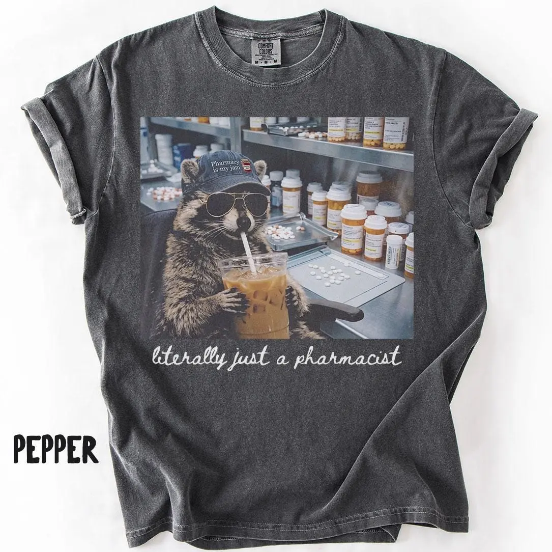 Comfort Colors Pharmacist Shirt, Raccoon Pharmacy Tech Graduation Gifts, Funny Pharmacy Student Tshirt, Appreciation Tee, T-Shirt