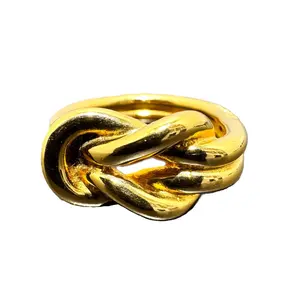 Pre-owned HERMÈS Gold-plated Small Leather Goods Hermes Atame Scarf Ring Accessory
