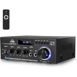 AK45 Stereo Audio Amplifier,300W Home 2    5.0 Power Amplifier System, Home Amplifiers FM Radio, USB, SD Card, with Remote Control Home Theater Audio Stereo System Led Display Digital