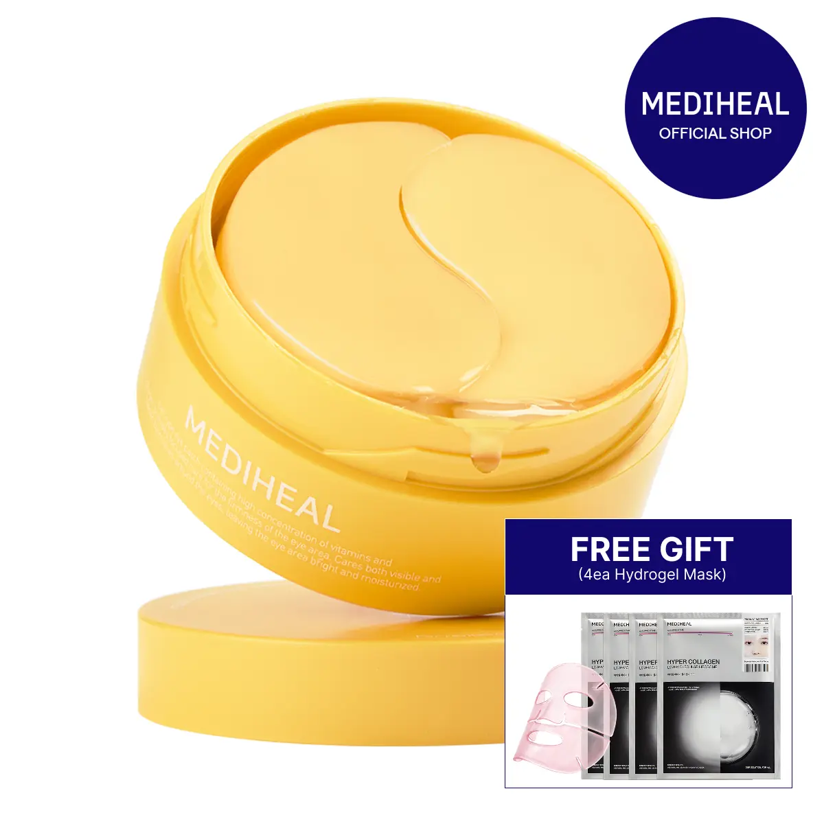 [MEDIHEAL] Vita Collagen Eye Ampoule Patch | 95% Pure Retinol & 7 Vitamin Complex | Inner Elasticity & Blemish Care | 0.00 Low Irritation German Dermatest | Korean Skincare