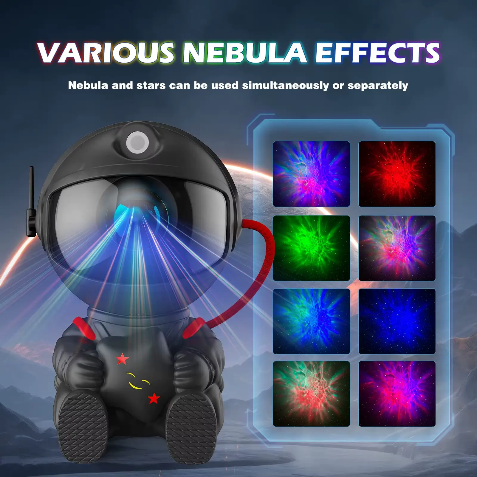 Astronaut Galaxy Projector Night Light – Starry Sky Nebula LED Lamp, Remote Control, Relaxing Bedroom Gift