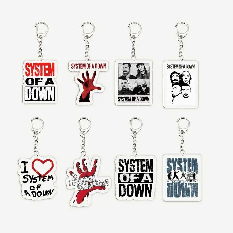 Heavy Metal Band System of A Down Keychains for Accessories Bag System of A Down Acrylic  Keyrings Chains Friend FANS Gifts