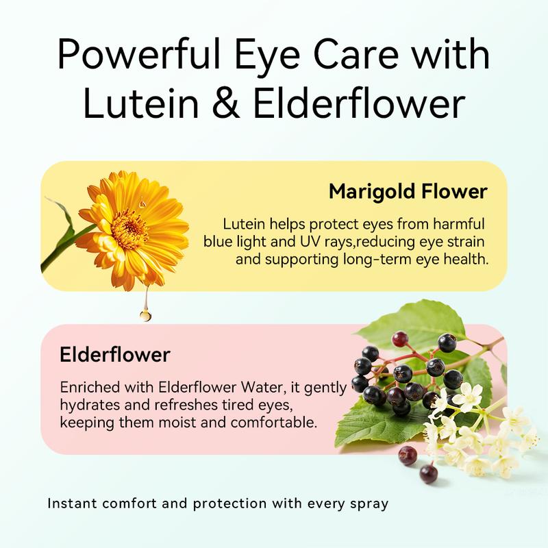 PHOFAY Optometrist-Recommended Lutein Dry Eye Spray, 2.37 fl oz, effectively relieves dry eyes, moisturizes, cleanses, refreshes, and soothes the eyes. Perfect for long-time work, frequent phone use, gamers, and students. Christmas gift