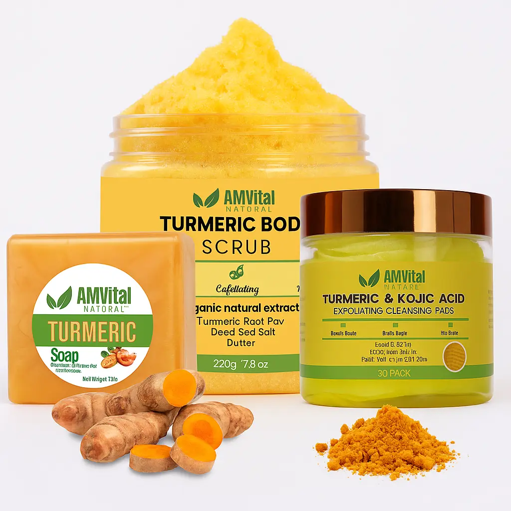 Turmeric Glow Bundle | Soap + Scrub + Pads