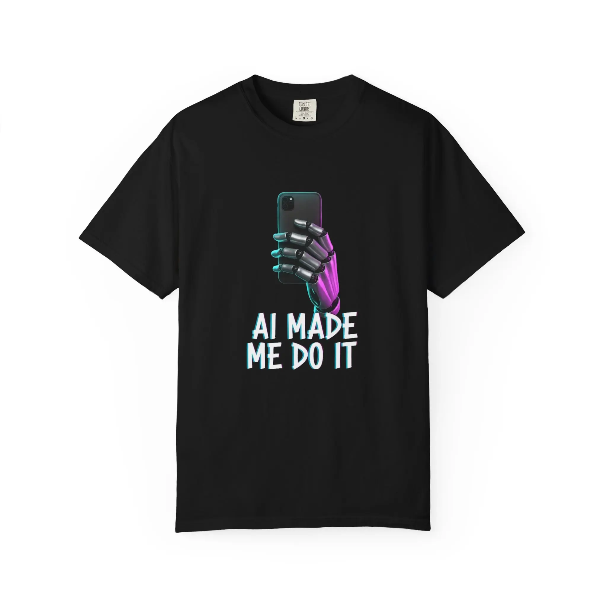 AI Made Me Do It T-Shirt, Funny Tech Tee, Unisex Graphic Shirt, Gift for Tech Lovers, Casual Wear, Trendy Statement Top Cotton Menswear