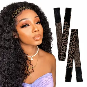 1 PC Elastic Bands for Wig, Lace Melting Bow Tie Band, Edge Wrap to Lay Edges Hair Accessories Leopard Print