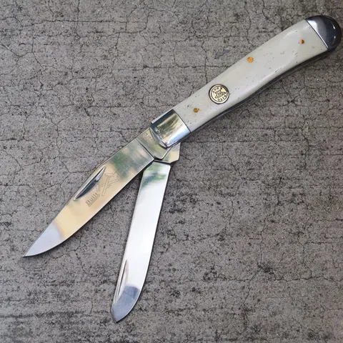 2 Blade Pocket Knife 4” Classic Folding Knife Trapper Stainless Steel