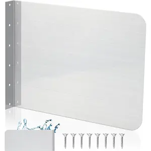 20 x 12 Inch Stainless Steel Splash Guard Stainless Steel Wall Mount Guard with Screws for Bathroom Sink Side Sink Splash Prep Sinks Protector for Commercial Kitchen Restaurant
