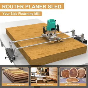 Router Sled, Slab Flattening Jig, DIY Woodworking Router Sled for Flattening Slabs with Height Adjustable Trimming Planing Machine Heavy Duty Tool