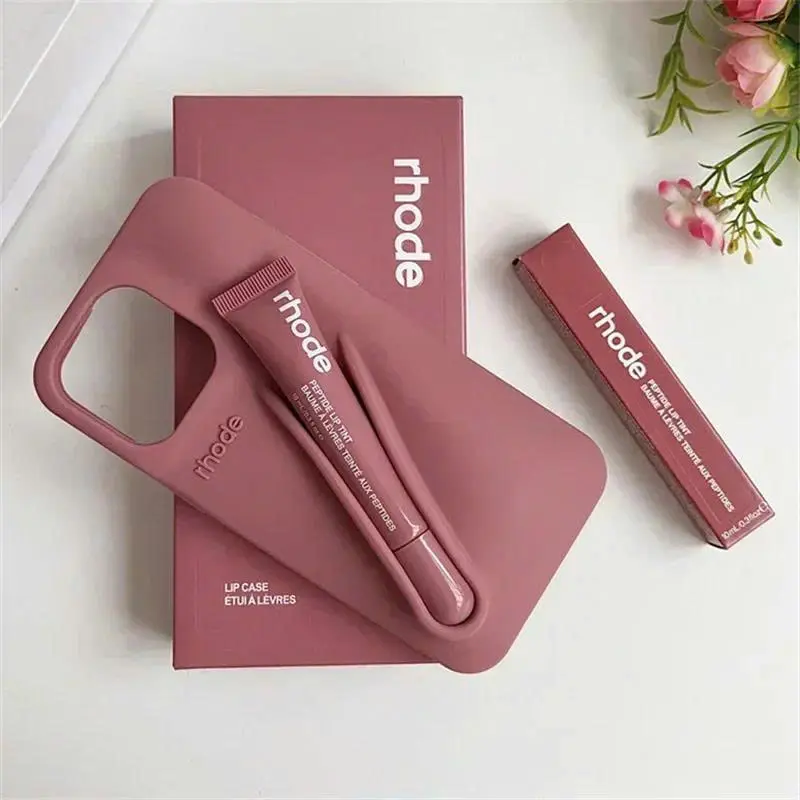 Rhode Soft Silicone Phone Case with Integrated Lip Balm Holder, Slim Protective Cover for iPhone 11 12 13 14 15 16 17 Series