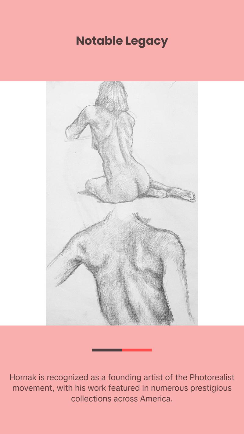 Ian Hornak, Renaissance Male and Female Nude Figure Study, 1963, Original Drawing