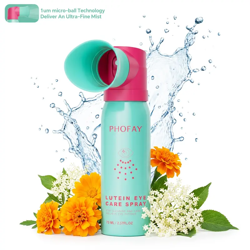 PHOFAY Alcohol-Free Adult Eyelid-Specific Lutein-Infused Liquid Moisturizing Spray with Advanced Transdermal Technology, Hyaluronic Acid, Instant Hydration, Blue Light Help, Dry Eye Relief Product for Sensitive Eyes