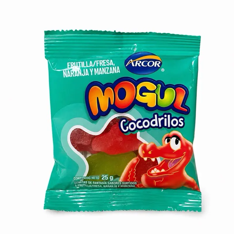 Mogul Cocodrilos Gummy Candy 25g | Crocodile Gummies Assorted Fruit Flavors | Strawberry, Orange & Apple