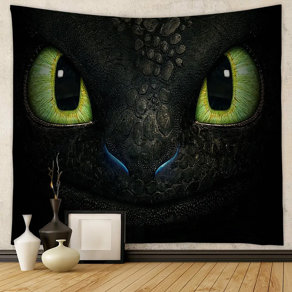 H-How T-To T-Train T-Your D-Dragon Backdrop Fabric Sign Poster Banner for Decoration Photo Props Background Supplies 60X40 Gift Room