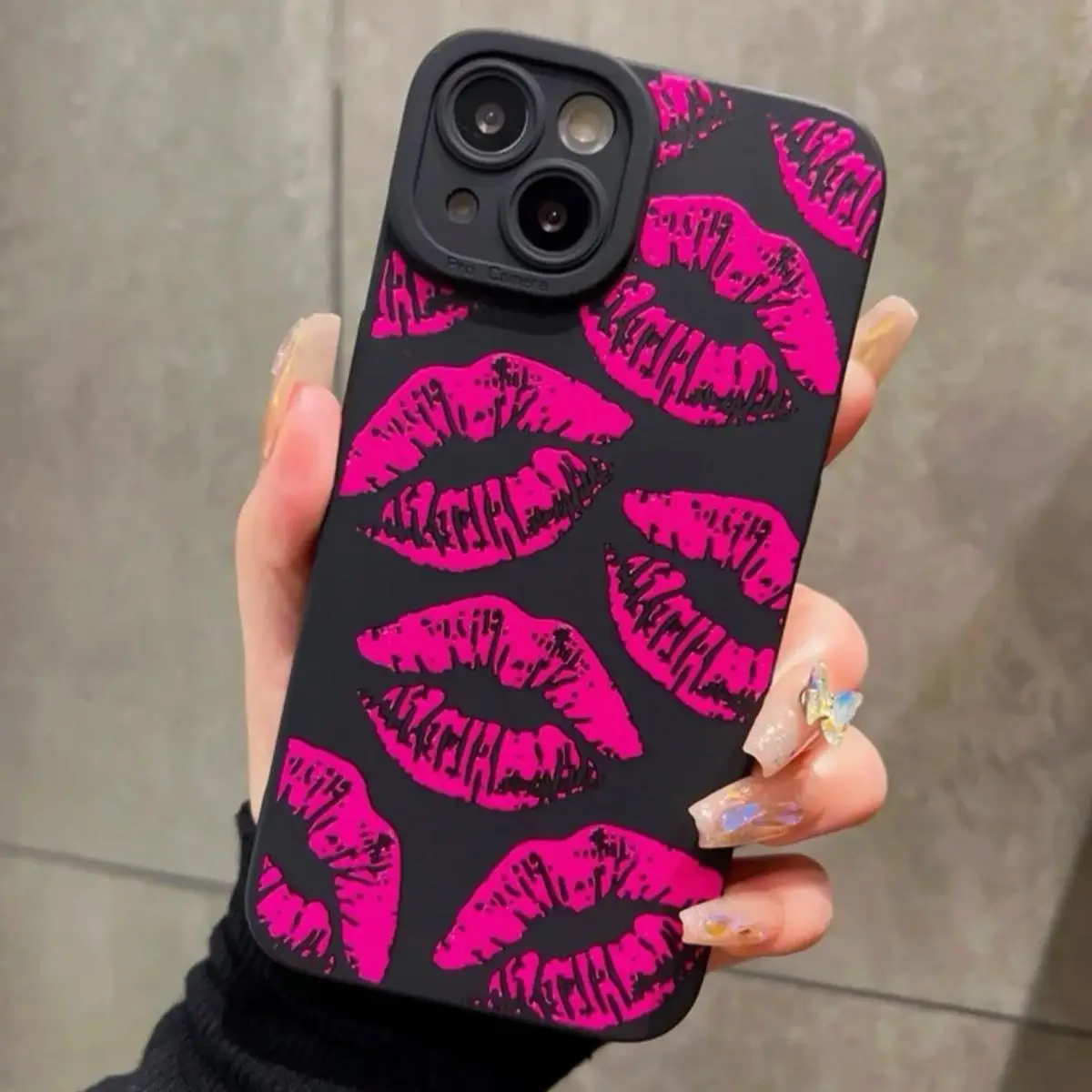 Vintage Lip Pattern Phone Case, Full Body Shockproof Phone Protective Cover for Women, Phone Accessories for iPhone X 11 12 13 14 15 Pro Max Series