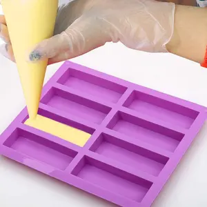 Silicone Chocolate Molds, 3pcs 8-Cavity Rectangular Molds, Protein Bars Mold, Energy Bars Candy Molds, Muffin Cornbread Cheesecake Pudding