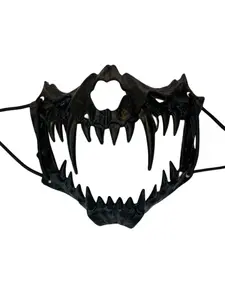 Anime Half Face Mask Therian Mask Tiger Inuyasha Dog Wolf Fox Costume Prop, Party Performance Cosplay Accessory, Unisex Halloween Fancy Dress