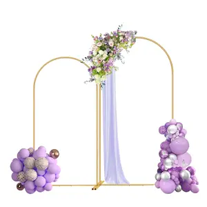 7.2/6ft Metal Wedding Arch Stand Golden Square Arched Backdrop Frame for Party Ceremony Valentines Day Birthday Bridal Shower Garden Floral Balloon Arch Decoration