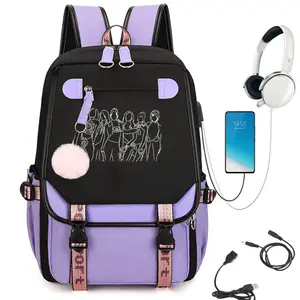 Katseye Merch  Backpack School Backpack for Boy Girls Large Capacity Backpack | Features 3-in-1 Cartoon Charm, Adjustable Shoulder Straps, Zipper Lock Closure, Multiple Pockets, Ideal for Fitness, Travel, and Everyday Use