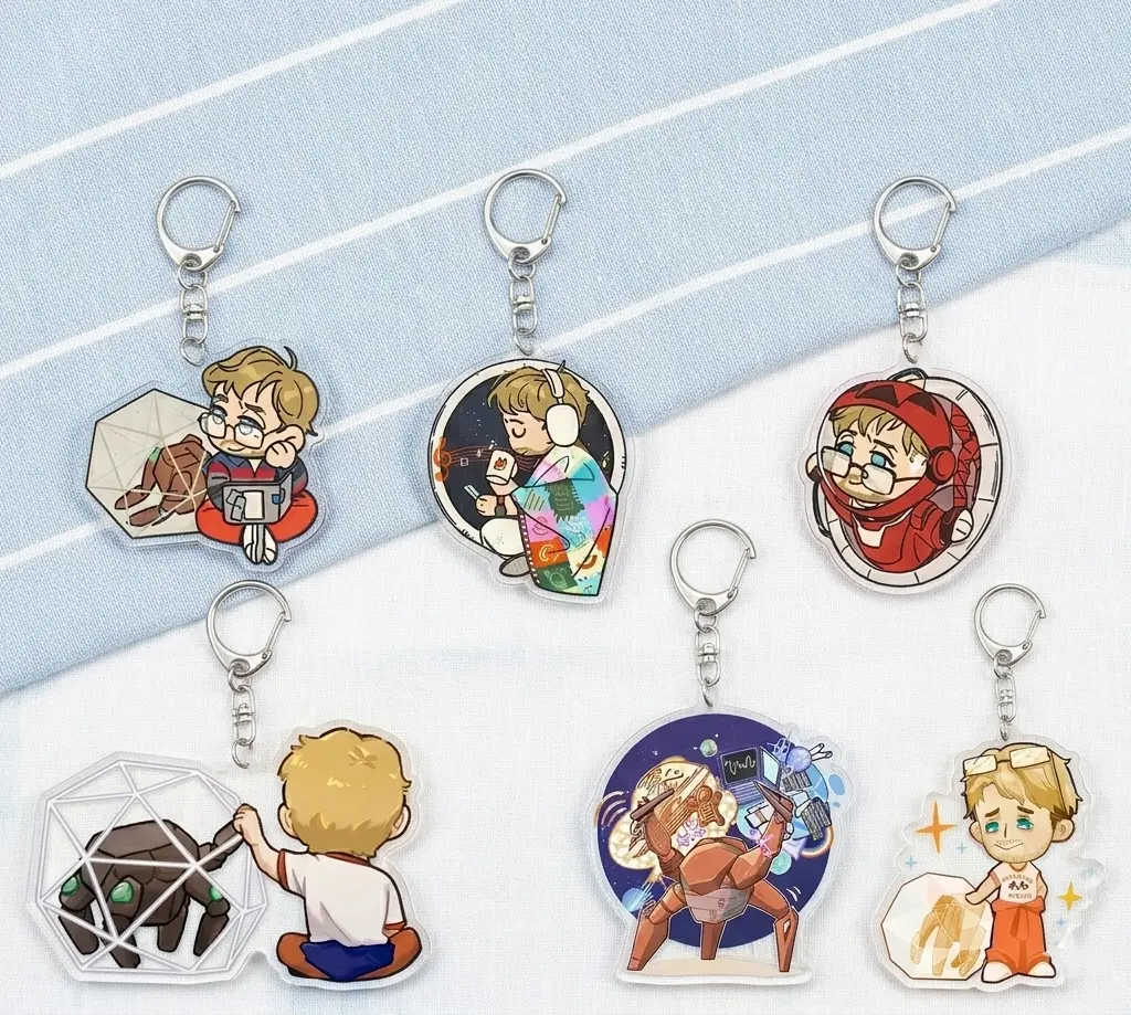 Project Hail Mary Rocky & Grace Keychains, 2" Linked Acrylic Keychains