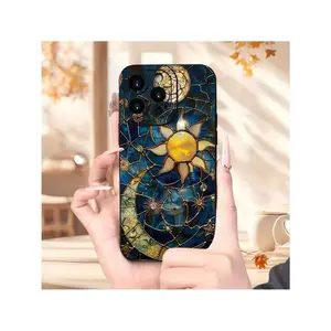 [TOP PiCKS]Beautiful Starry Sky Moon Star Pattern Personality  Mobile Phone Case - Frosted Texture Comfortable Grip - For Iphone 16/16Pro/16Plus/16Promax/15/15Plus/15Pro/15Promax/14/14Plus/14Pro/14Promax/13MiniPro/13Promax/12/1 Suitable for iPhone 17 Air