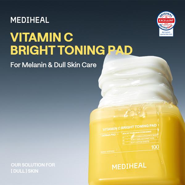 [Mediheal] Glow Skin Reset Duo | Vitamin C Toning Pad + Phyto-Enzyme Peeling Pad | 24/7 Illuminating & Texture Refining Care