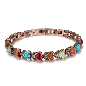 September Copper Bracelet for Women, Pure Copper Magnetic Bracelets, Natural Unique Gemstone, Gifts for Women Trendy Stack Bangle Trendy Jewellery Accessories  Valentine’s Day gift.