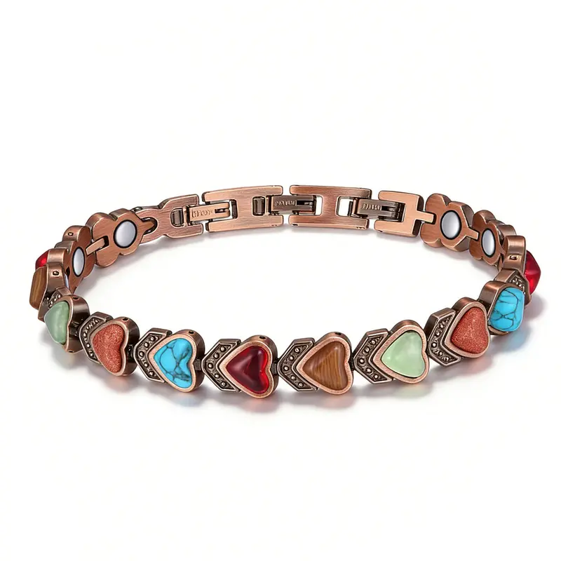 September Copper Bracelet for Women, Pure Copper Magnetic Bracelets, Natural Unique Gemstone, Gifts for Women Trendy Stack Bangle Trendy Jewellery Accessories  Valentine’s Day gift.