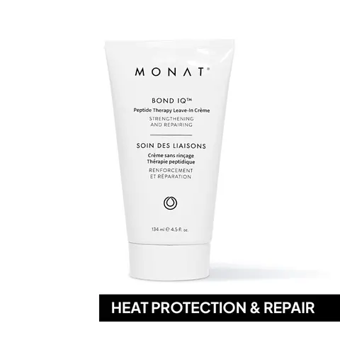 MONAT Bond IQ Peptide Therapy Leave-In Creme | Strengthen + Repair Damaged Hair with Heat Protection (134ml).