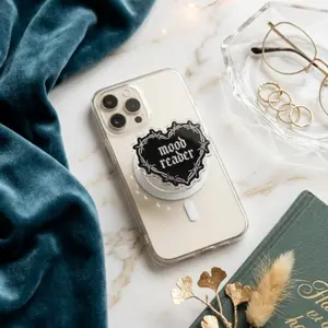 Mood Reader MagSafe Grip, Cute e-Reader Grip Stand, Kindle Kobo Bookish Accessories, Unique Gift for Her, Aesthetic Custom Sticker Decor