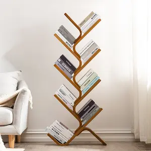Bamboo standing bookshelf