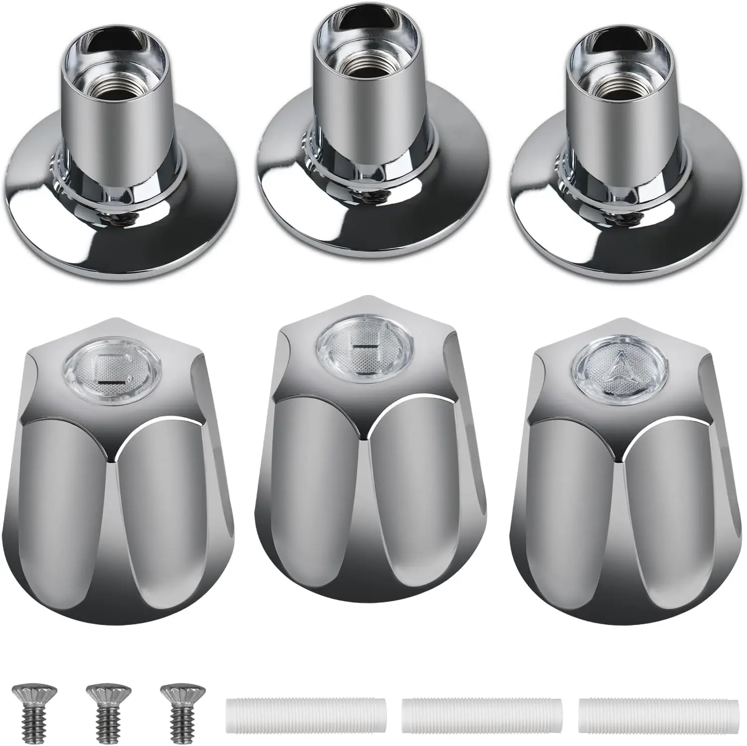 81428 Bathtub and Shower Knobs 3 count Replacement Kit for Price Pfister Tub/Shower Handle, Chrome