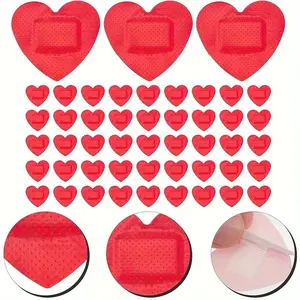 40 Heart-Shaped Cute Cartoon Adhesive Bandages, Self-Stick Wound Protector, Protect and Heal Wounds with Love