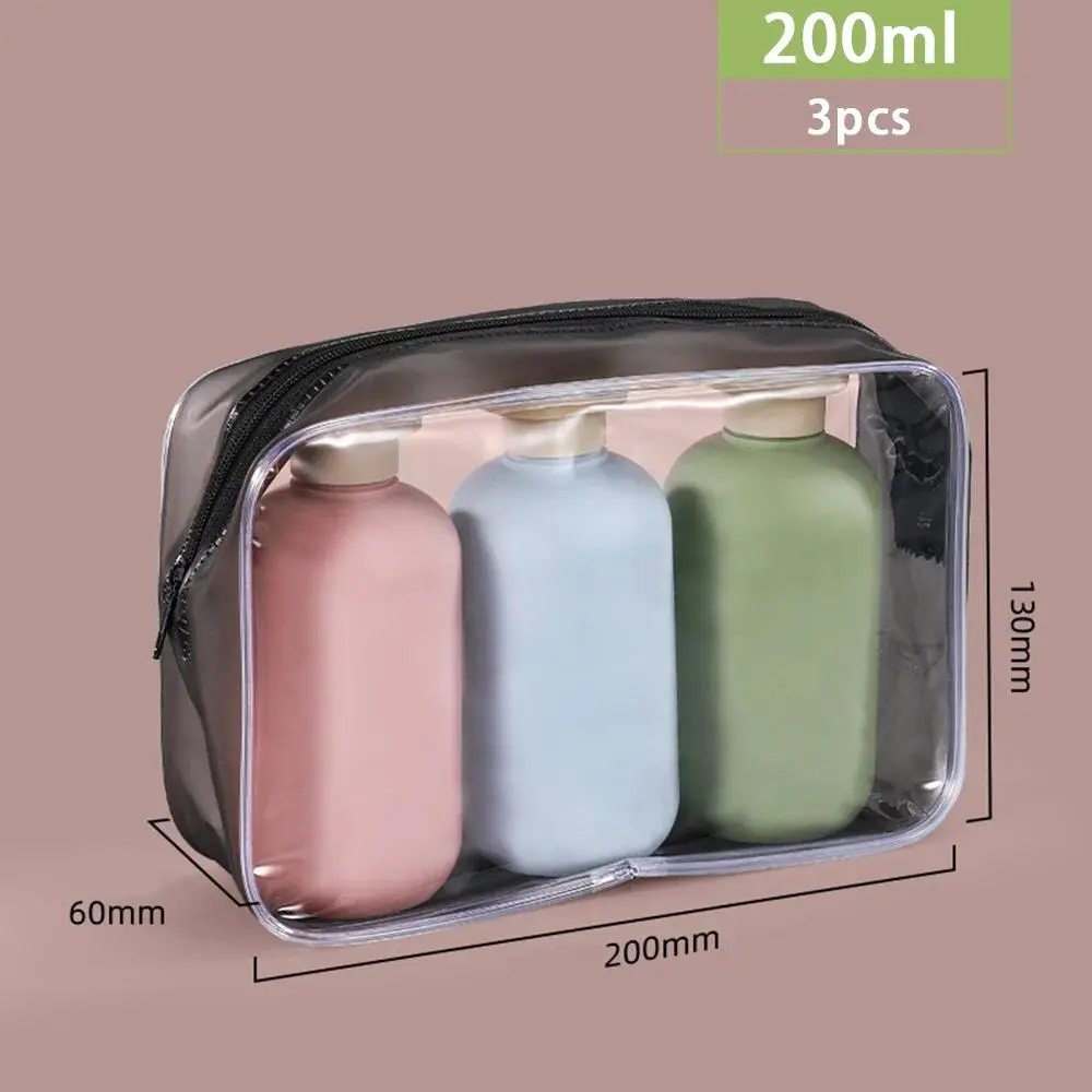 3pcs 100ml/200ml Plastic Travel Shampoo Bottles Clear Blue Shampoo Lotion Shower Gel Foam Pump Bottles