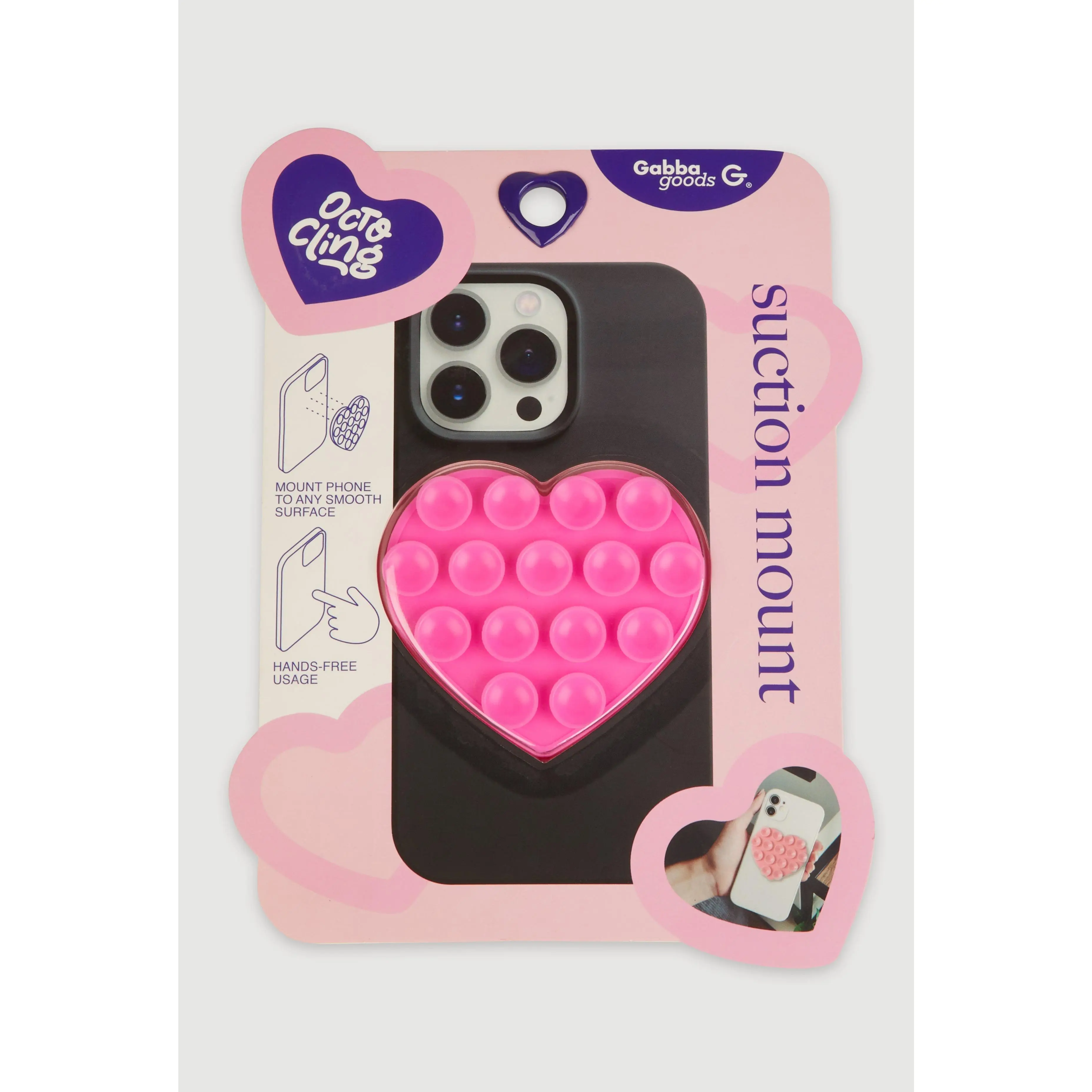 Heart Double Sided Suction Cup Detachable Mount