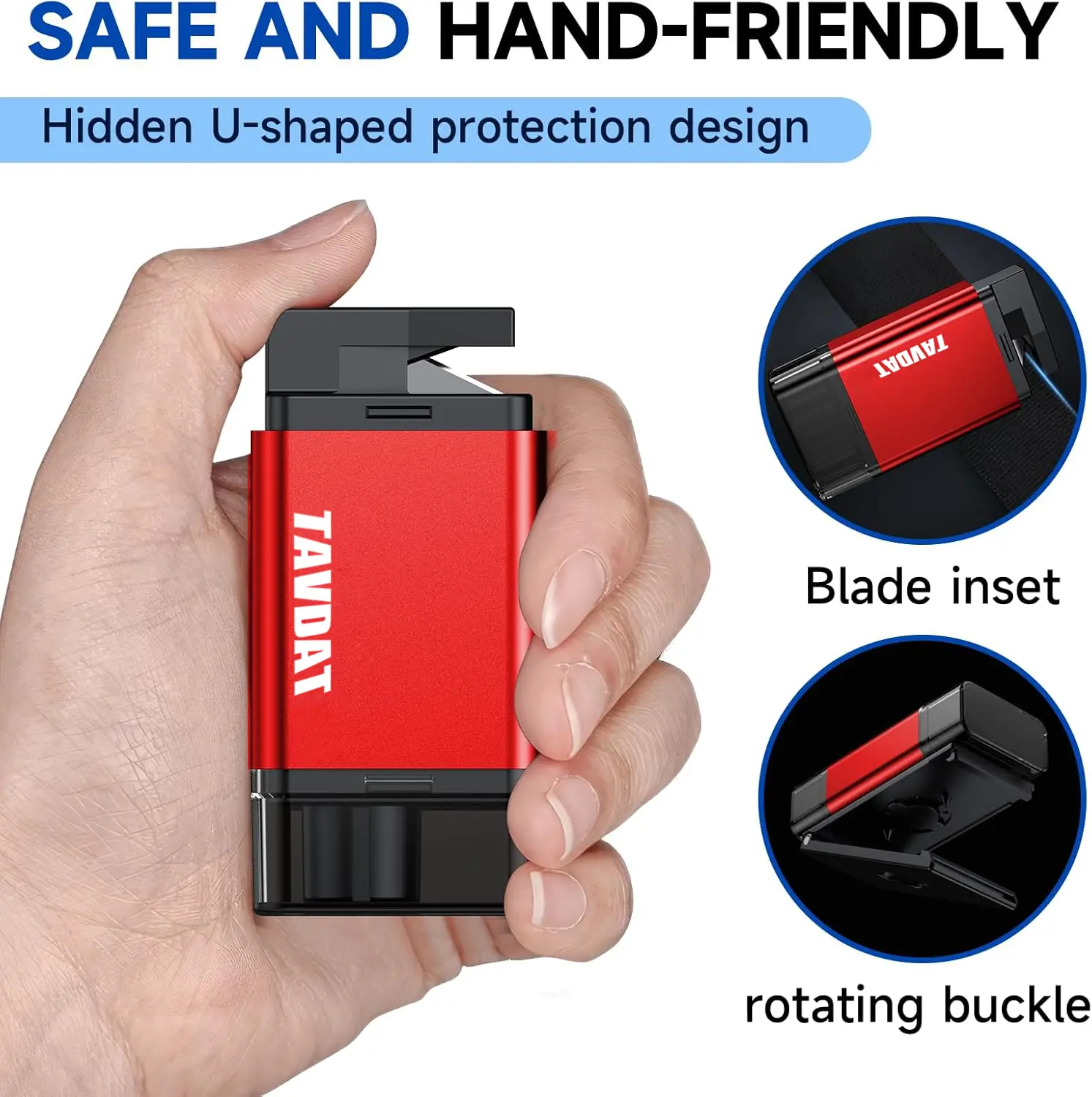 2-in-1 Car Emergency Escape Tool, Seatbelt Buckle Mounted Window Breaker & Hidden Seat Belt Cutter, Heavy Duty Tungsten Steel Car Safety Hammer, Universal Mini Car Life Saving Tool for Most Vehicles, Emergency Flood Crash Survival Kit for Drivers & Family