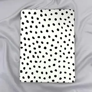 Cute Black Dot Design for ipad Case with Stand - Adjustable Acrylic Protective Cover for iPad 9/10.2" & for iPad 11 (M3/A16), Magnetic Closure, Auto Sleep/Wake, Transparent Anti-Drop Case for iPad 9/10.2" & for iPad 11 (M3/A16), for iPad Accessories |   P